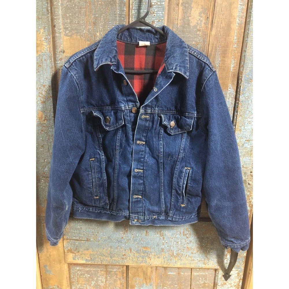 Men’s Vintage Steel Flannel Lined Jean Jacket Size 42 L / XL